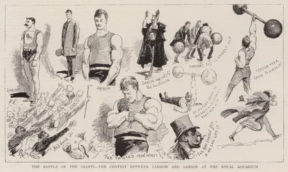 A Batalha dos Gigantes, o Concurso entre Sandow e Samson no Royal Aquarium